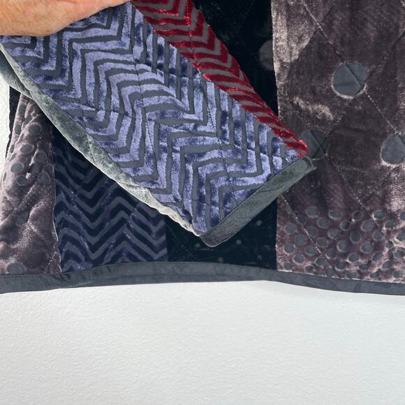 Koos Of Course Velvet Burnout QVC Quilted Jacket Silk Blend Women's Size Small - Picture 6 of 15